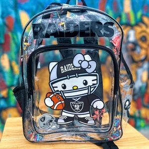 KAWAII RAIDERS Clear Backpack 15” x 12” - Black